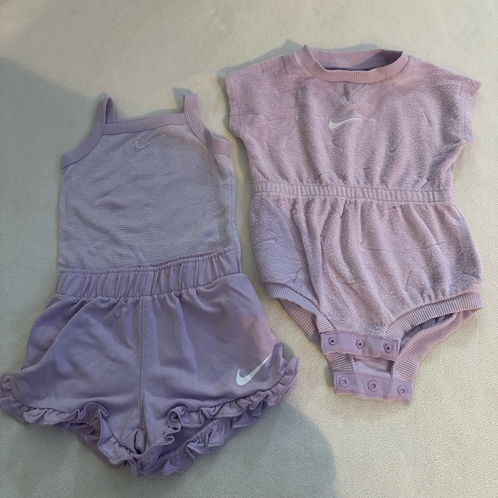 Two Lavender Nike Baby Girl 6 Month Summer Outfits